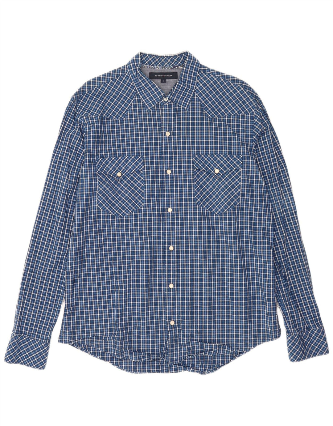 Ανδρικό πουκάμισο Tommy Hilfiger Large Blue Check Cotton