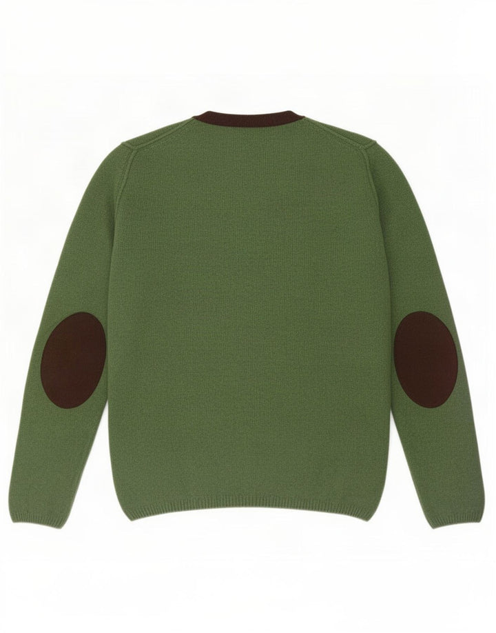 Fred Perry Ανδρικό πουλόβερ με λαιμόκοψη, μεγάλο πράσινο μαλλί