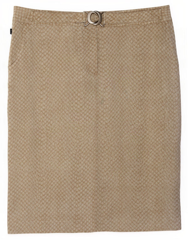 Roberto Cavalli Γυναικεία τζιν φούστα UK 18 XL W34 Μπεζ βαμβακερή στάμπα ζώων