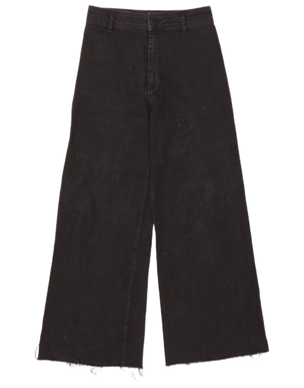 Zara Womens The Marine Wide Leg Jeans EU 38 Small W28 L28 Μαύρο βαμβακερό