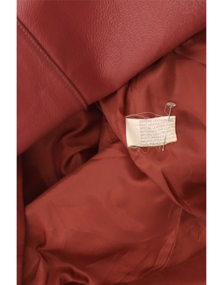 Vintage Γυναικείο Δερμάτινο Μπουφάν UK 16 Large Pink