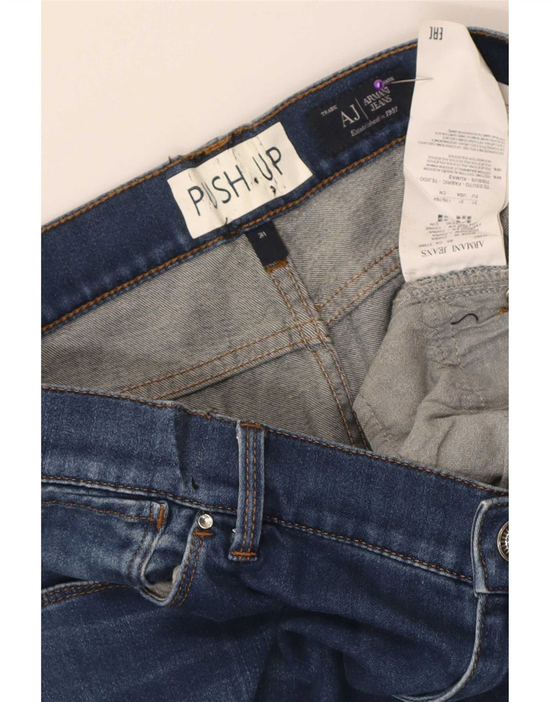 Armani Γυναικείο Slim Jeans W31 L27 Μπλε βαμβακερό