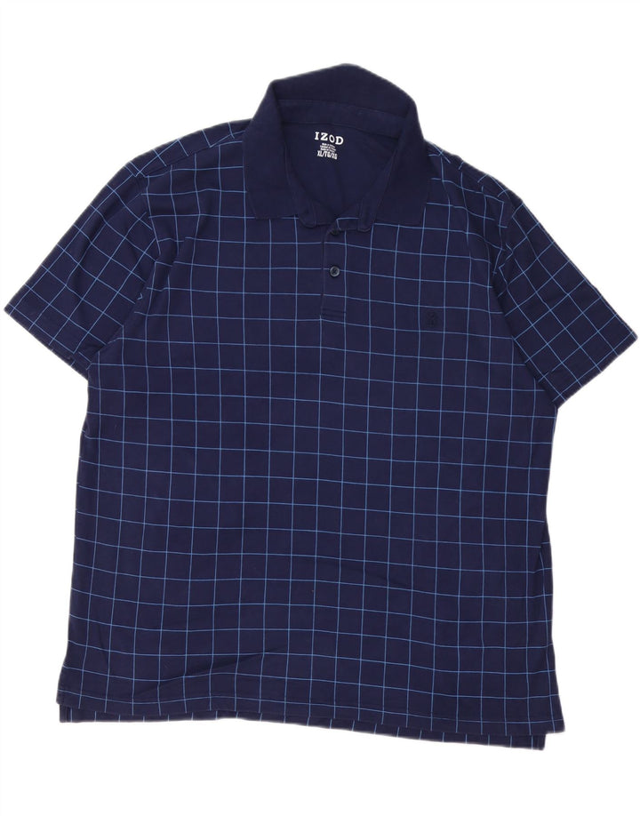 Ανδρικό μπλουζάκι πόλο IZOD XL Navy Blue Check Cotton