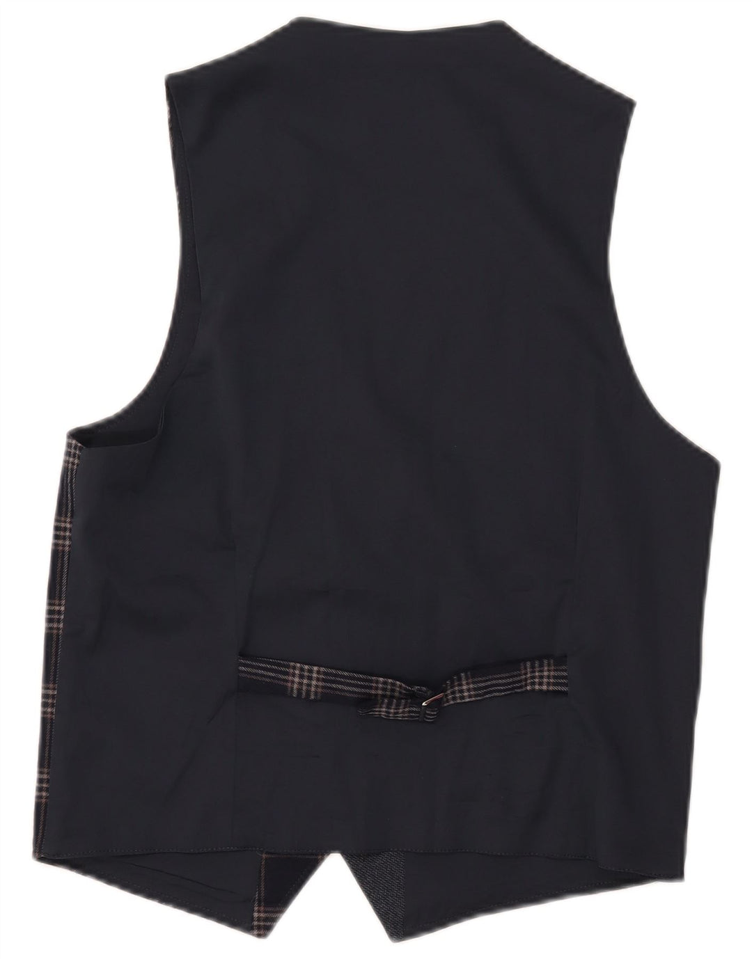 Vintage Ανδρικό Γιλέκο IT 46 Small Navy Blue Check Polyester