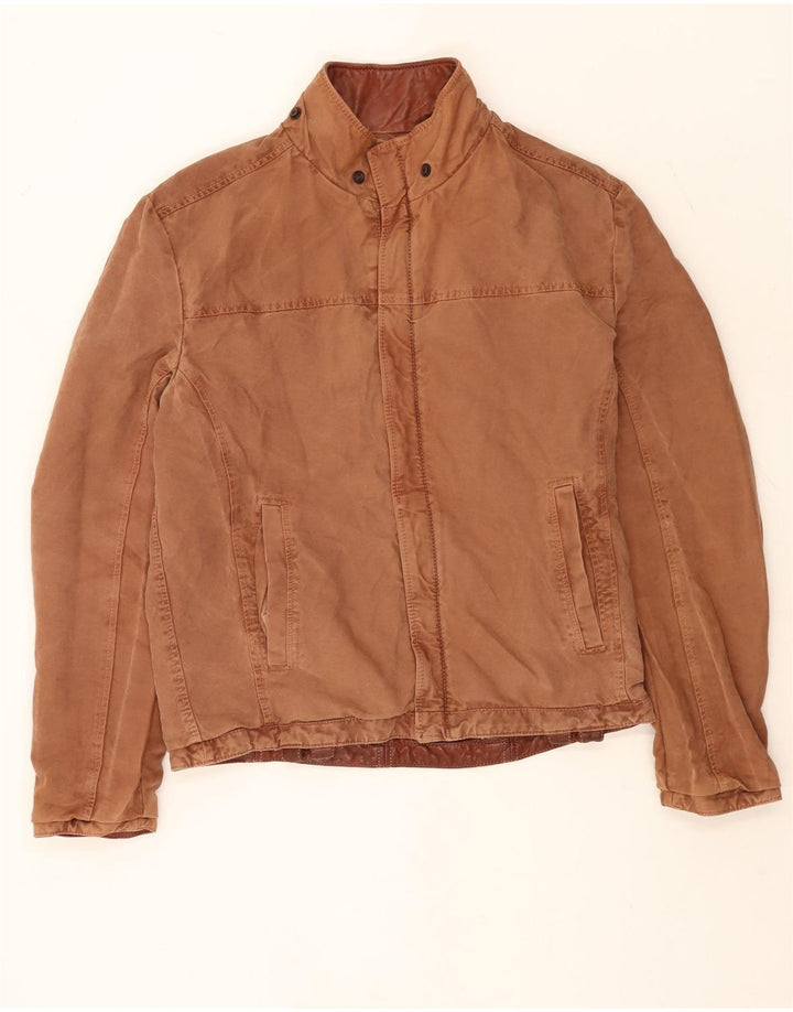 Vintage Ανδρικό αναστρέψιμο Δερμάτινο Μπουφάν UK 40 Large Brown