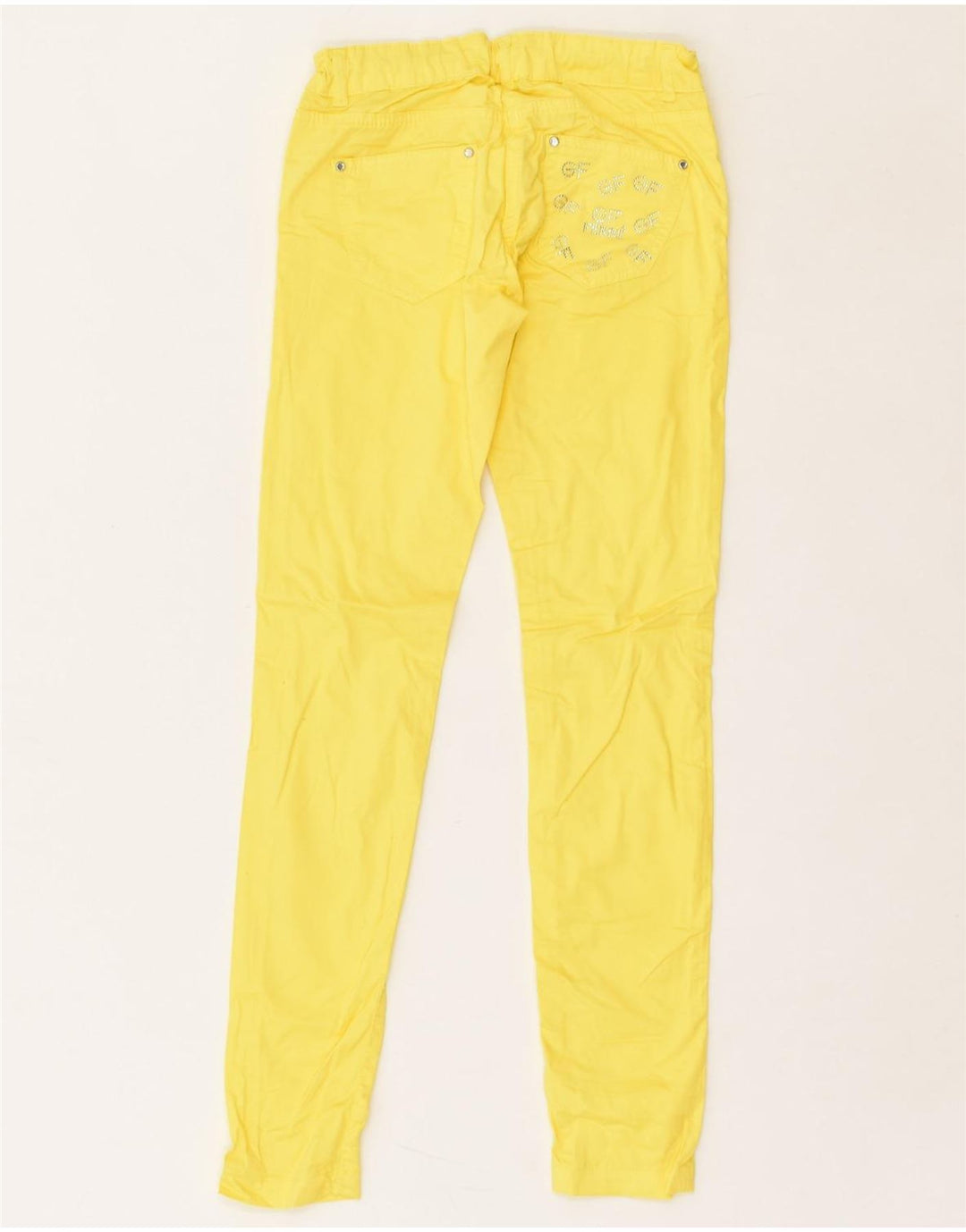 GF FERRE Girls Skinny Jeans 9-10 Years W22 L27 Yellow Cotton | Vintage GF Ferre | Thrift | Second-Hand GF Ferre | Used Clothing | Messina Hembry 