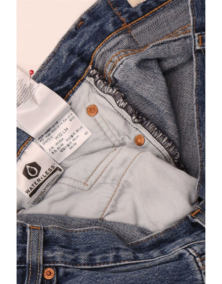 Levi's Mens 501 Straight Jeans W32 L34 Μπλε Βαμβακερό