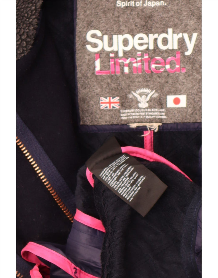 Superdry γυναικείο καπιτονέ μπουφάν UK 14 Medium Navy Blue Colorblock Nylon