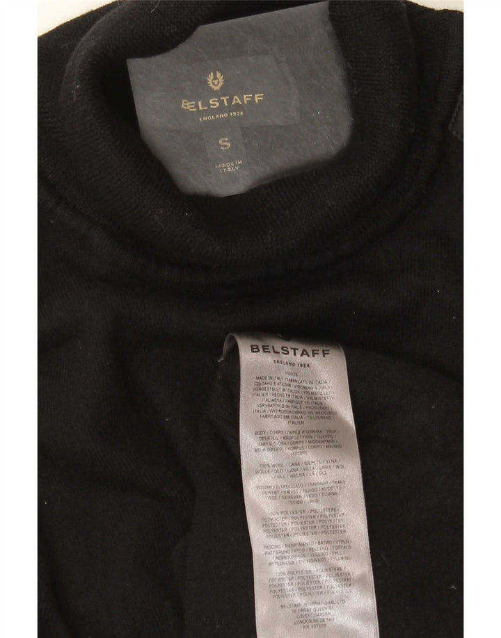 Belstaff Ανδρικό πουλόβερ με ρολό λαιμόκοψη, μαύρο μάλλινο