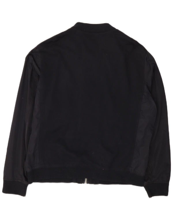 Zara Ανδρικό Bomber Jacket UK 42 XL Navy Blue Viscose