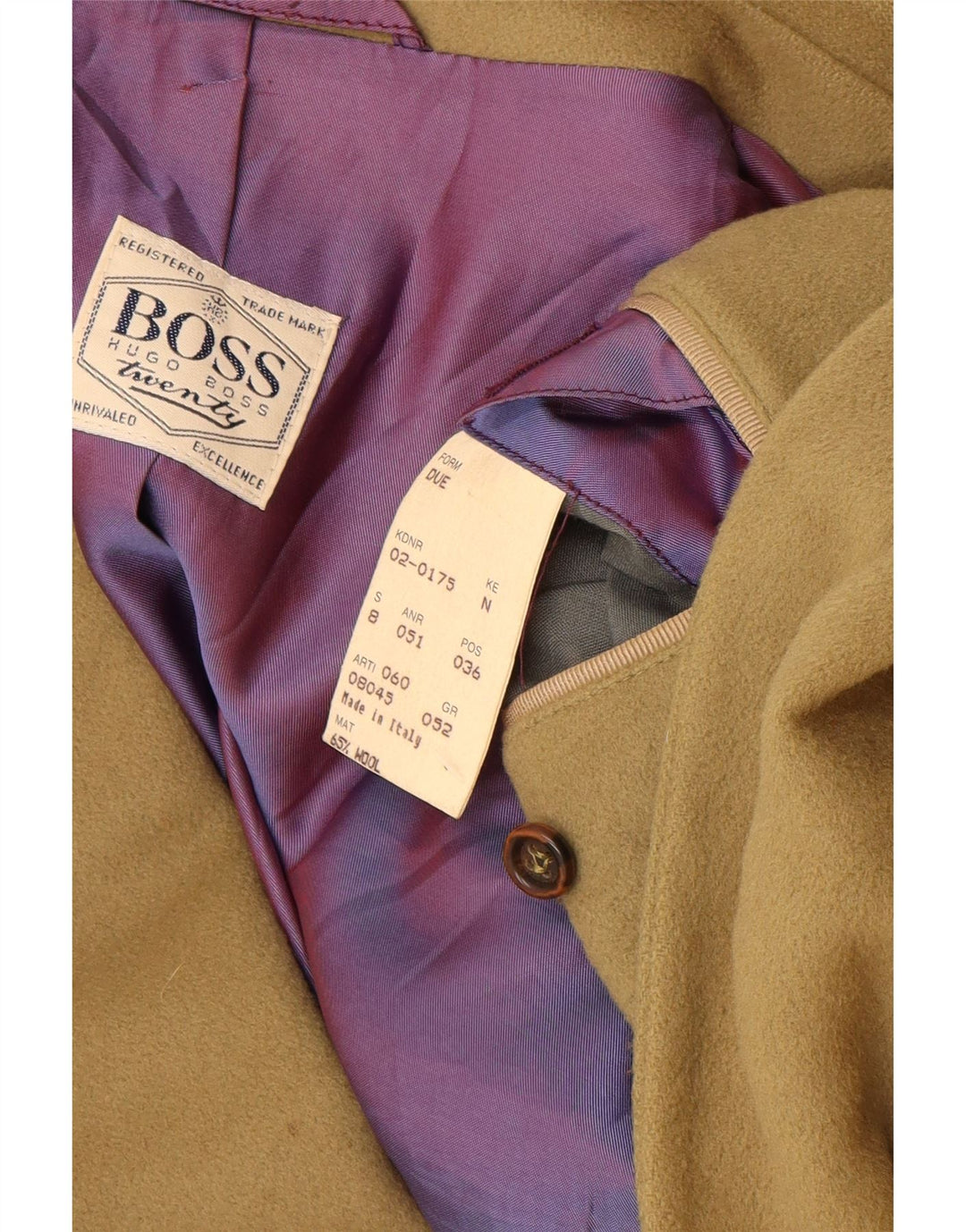 HUGO BOSS Ανδρικό μπουφάν σακάκι με 2 κουμπιά EU 52 XL Μπεζ μαλλί