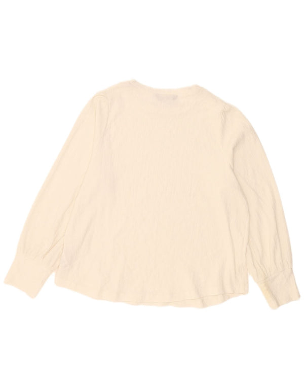 Marks & Spencer Γυναικεία μακρυμάνικη μπλούζα τοπ UK 16 Large Off White