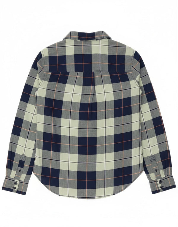 St John's Bay Γυναικείο πουκάμισο Classic Flannel UK 6 XS Navy Blue Check Cotton