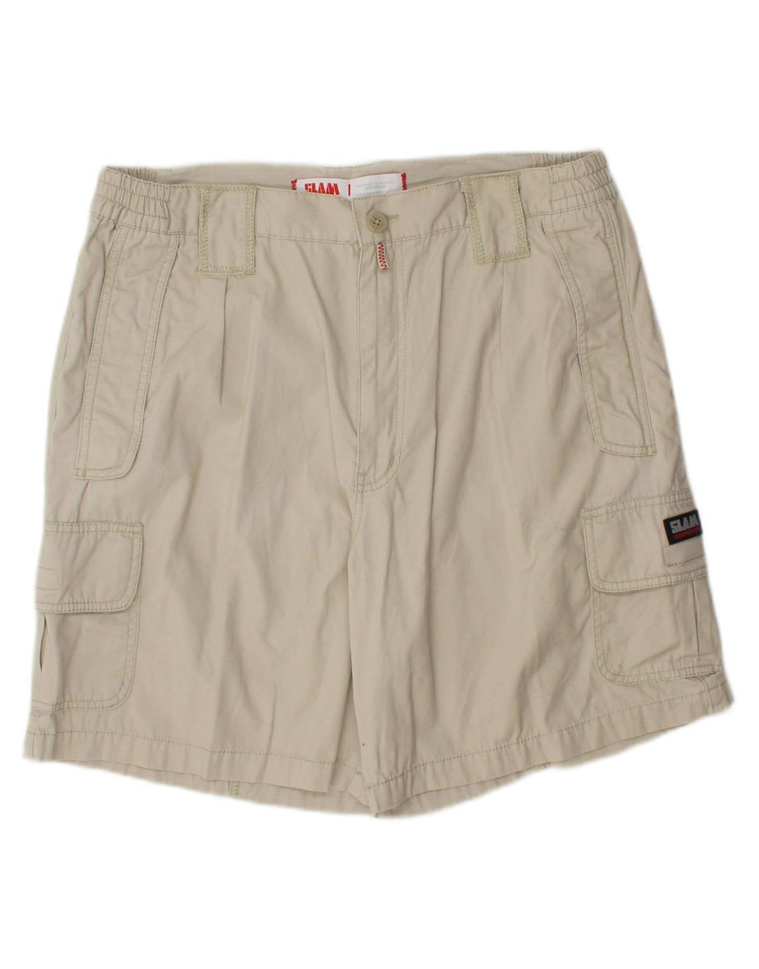 SLAM Mens Cargo Shorts IT 56 3XL W36  Beige Cotton
