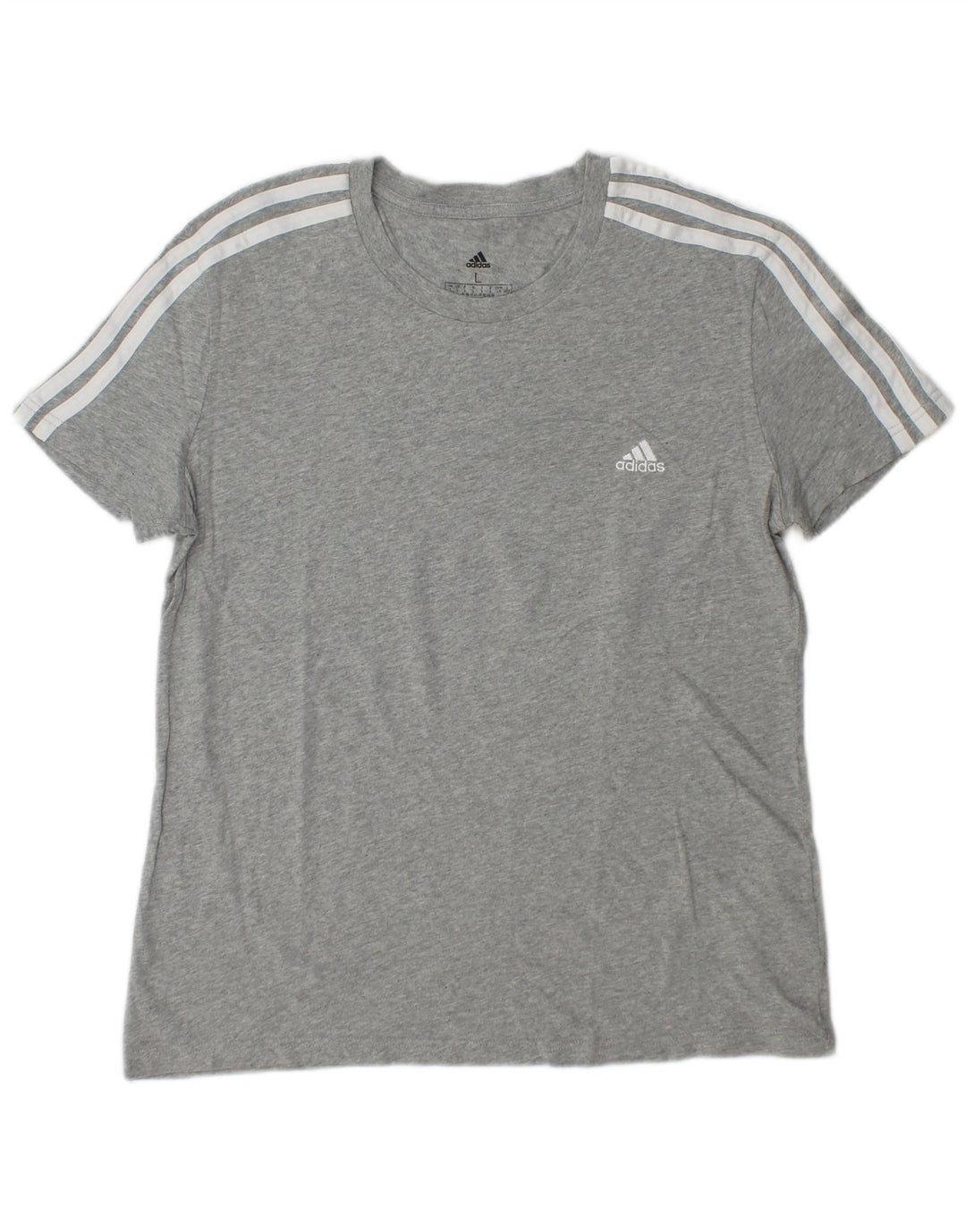 Γυναικείο T-Shirt ADIDAS Top UK 16/18 μεγάλο γκρι βαμβακερό