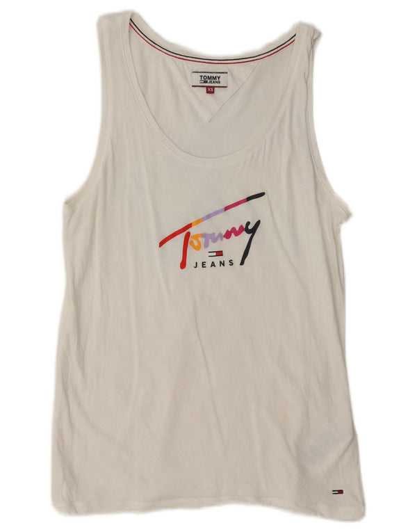 Tommy Hilfiger Γυναικείο Γραφικό Γιλέκο Τοπ UK 6 XS Λευκό βαμβακερό