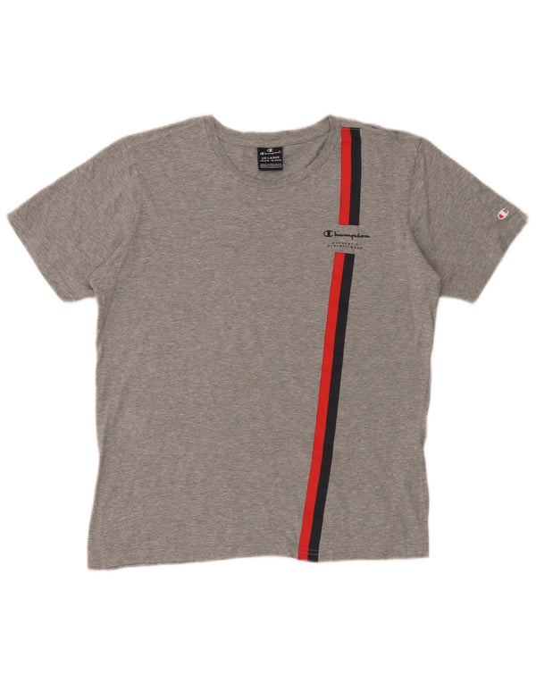 Champion Boys T-shirt 15-16 ετών 2XL γκρι ριγέ