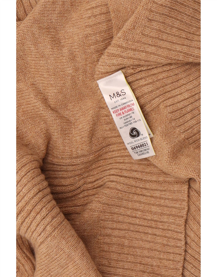 Marks & Spencer Γυναικείο πουλόβερ με ρολό λαιμόκοψη UK 18 XL μπεζ μαλλί
