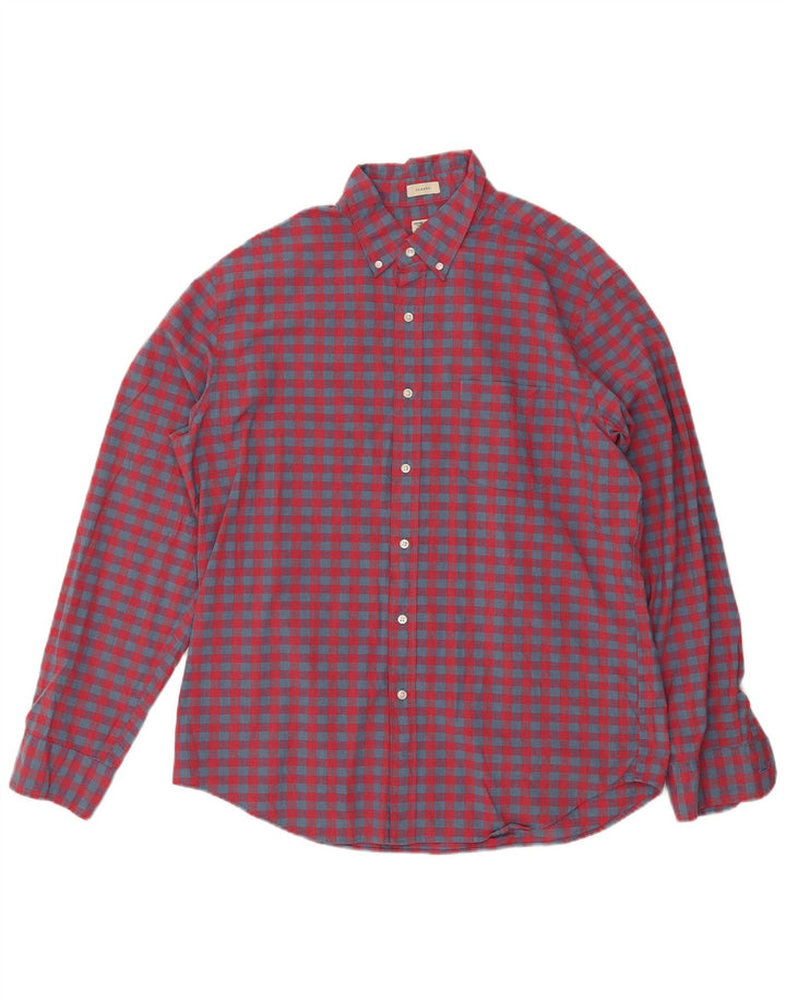 J. CREW Ανδρικό πουκάμισο Classic Fit Μεγάλο κόκκινο βαμβακερό Gingham