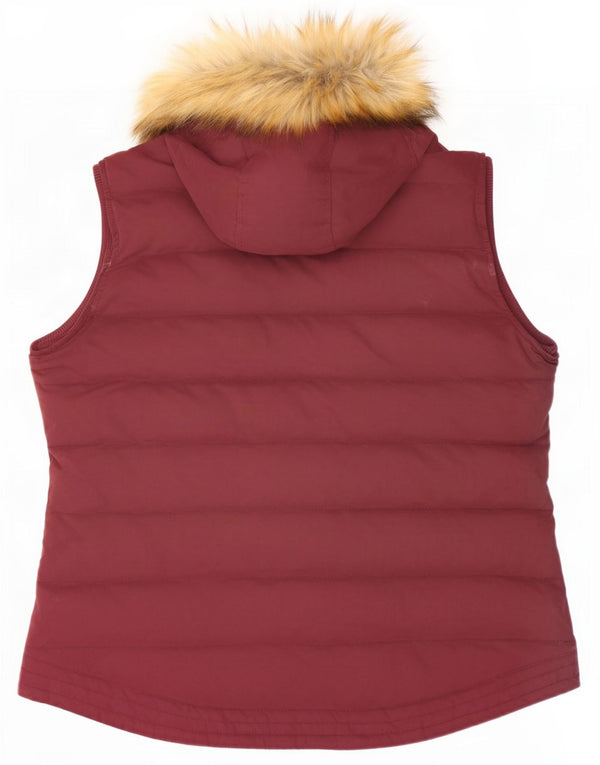 Fat Face Γυναικεία κουκούλα με επένδυση Gilet UK 18 XL μπορντό πολυεστέρας