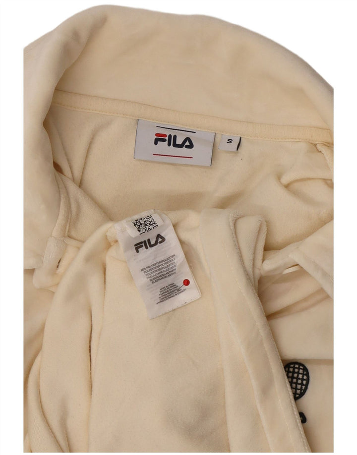 Fila Γυναικείο βελούδινο φόρεμα πόλο UK 10 Small Off White Polyester