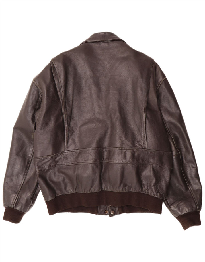 Ανδρικό δερμάτινο μπουφάν πτήσης AVIATRIX UK 42 XL Brown Leather Biker