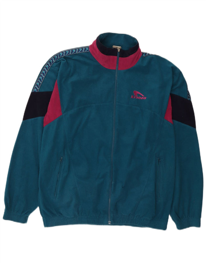 Kronos Ανδρική φόρμα φόρμας με γραφικό βελούδο Top Jacket Medium Blue Colourblock