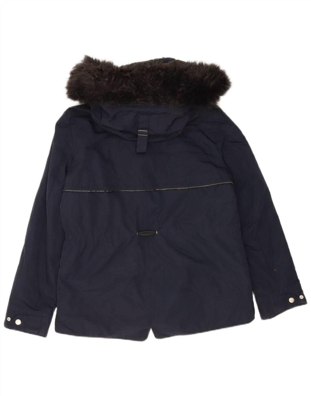 Zara Γυναικείο μπουφάν Parka με κουκούλα UK 14 Medium Navy Blue