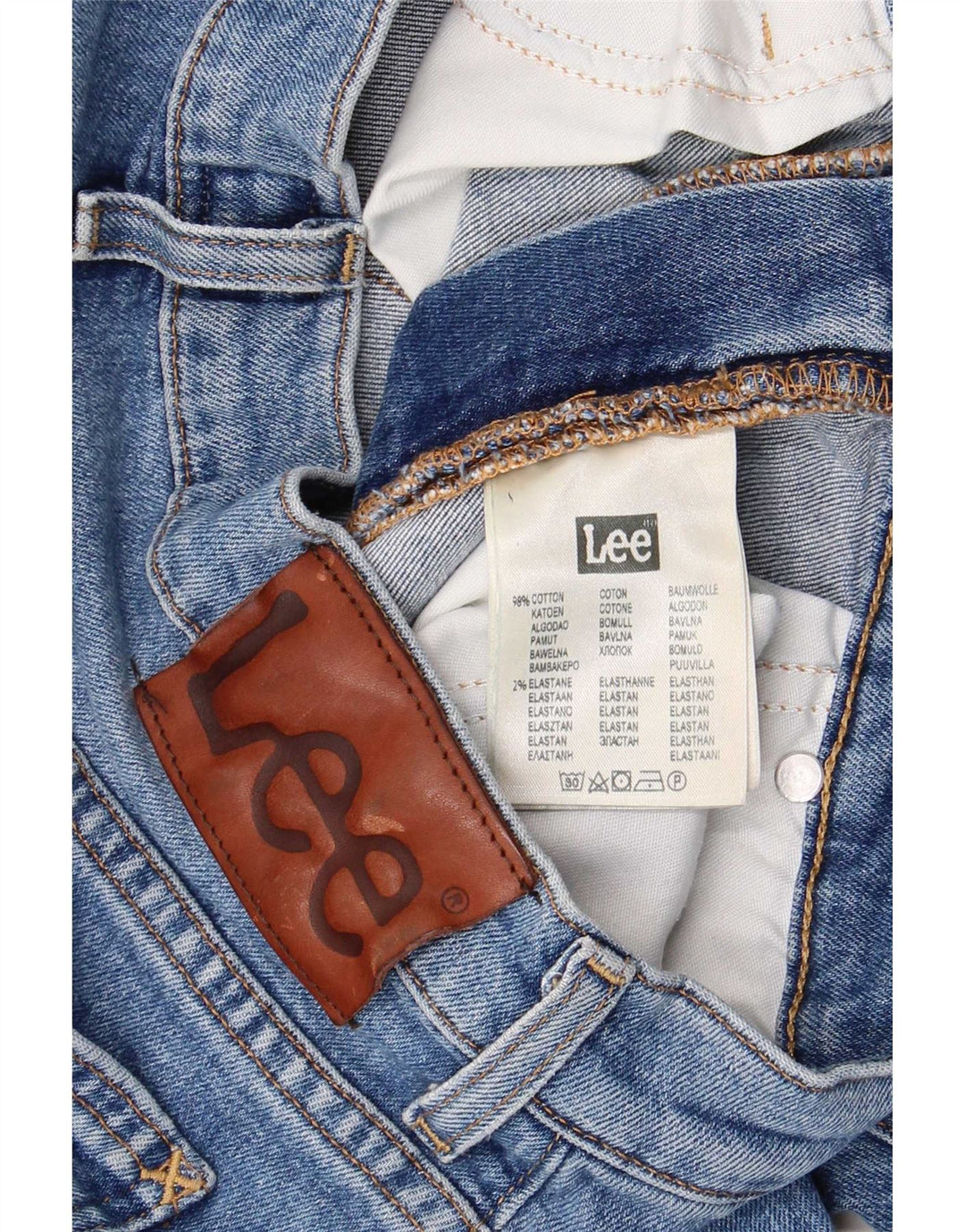 Lee Mens Rider Straight Jeans W31 L34 Blue Cotton