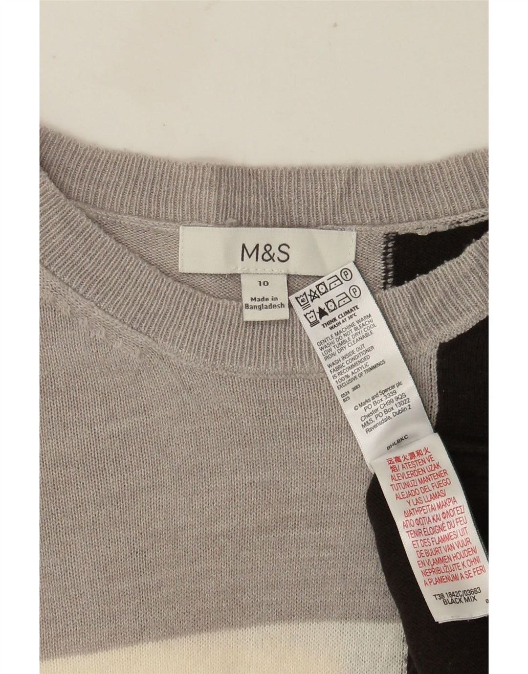 Marks & Spencer Γυναικείο πουλόβερ με λαιμόκαυστο UK 10 Small Grey