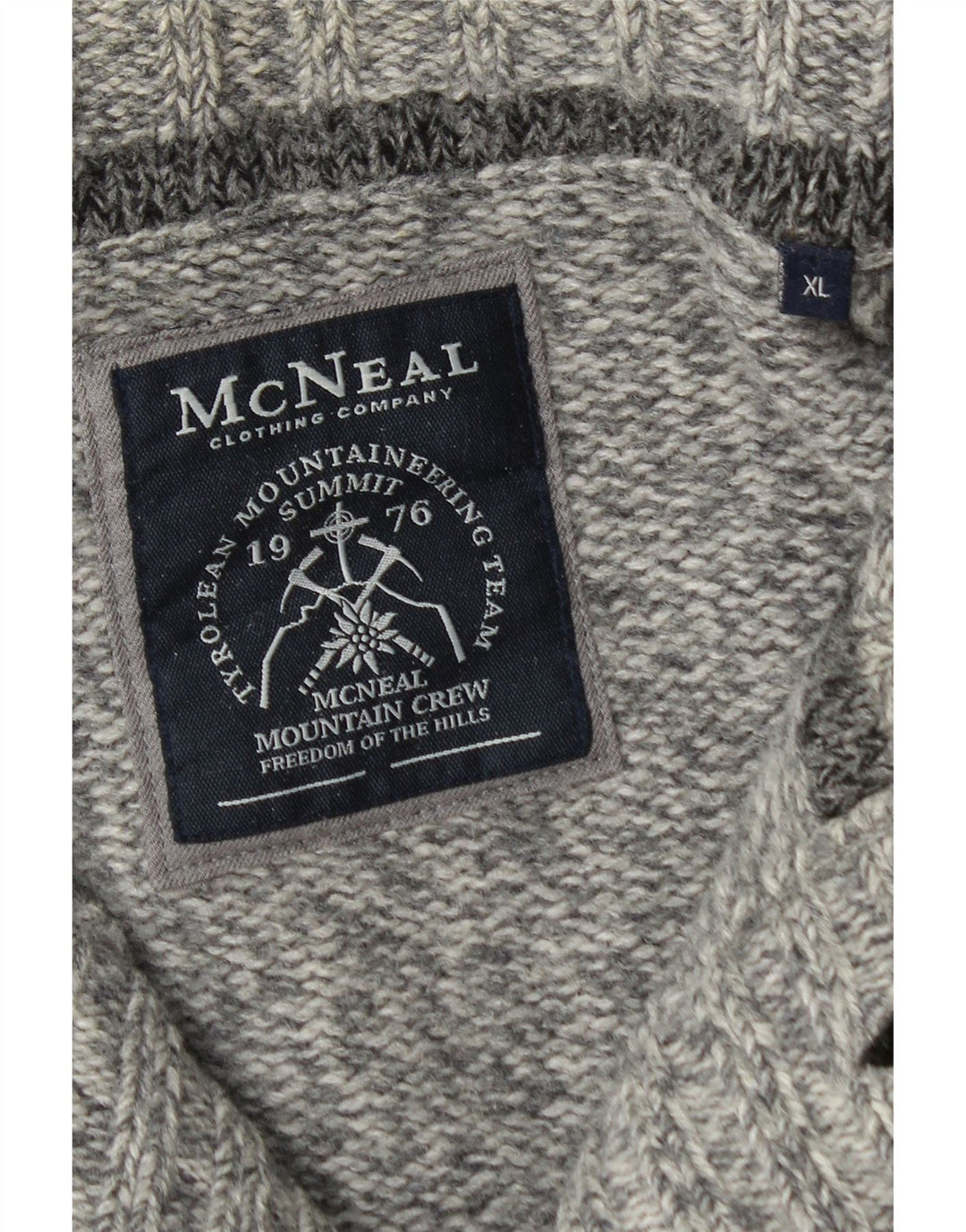 Ανδρικό πουλόβερ με ζακέτα McNeal XL Lambswool με γκρι φλύκταινες