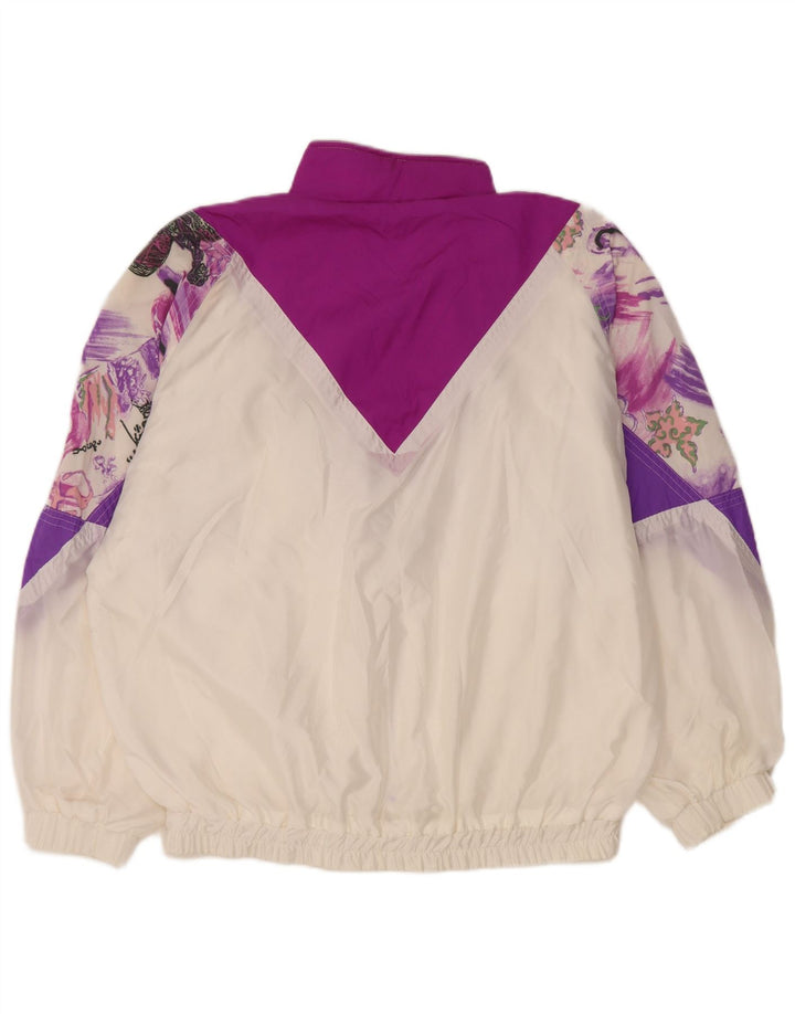 Vintage γυναικεία υπερμεγέθη αθλητική φόρμα Top Jacket EU 36 Small White Colourblock