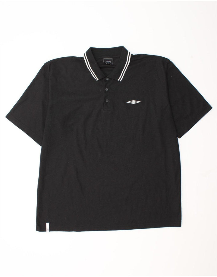 Ανδρικό πουκάμισο πόλο Umbro 2XL Μαύρο πολυεστέρα