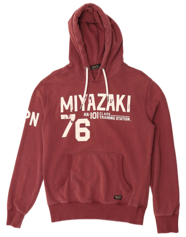 Ανδρικό γραφικό κουκούλα Superdry, μεσαίο βαμβακερό μπορντό