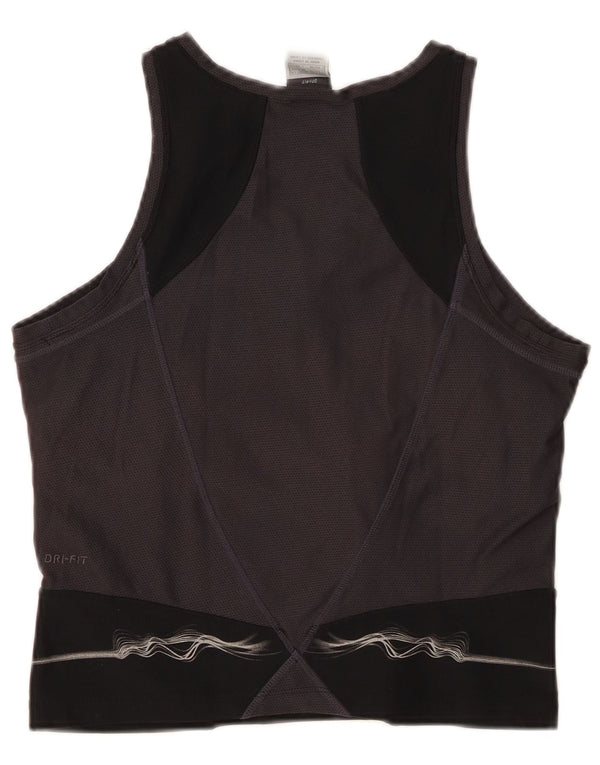 Γυναικείο NIKE Dri Fit Crop Γιλέκο UK 16/18 XL Μαύρο πολυεστέρας