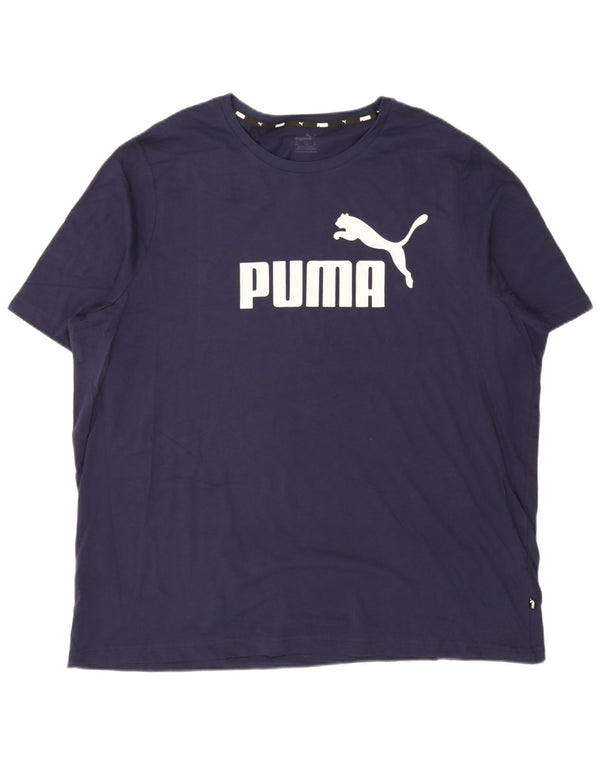 Puma Mens Graphic T-Shirt Top 3XL Navy Blue Cotton