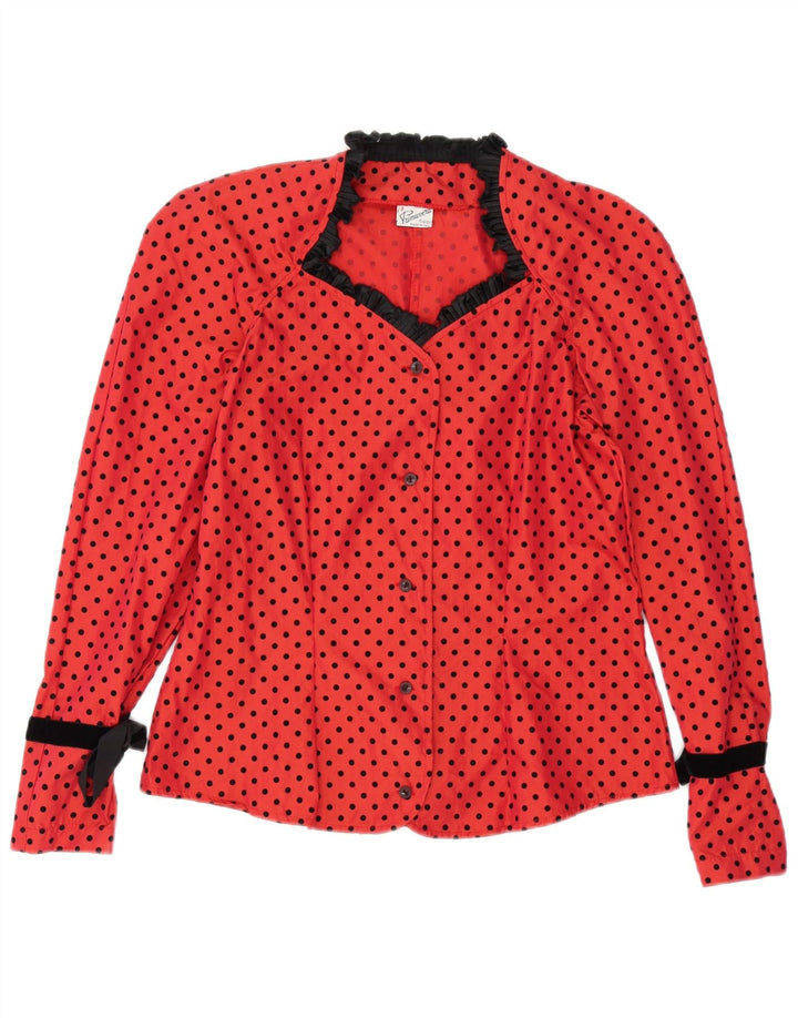 Γυναικείο πουκάμισο Primavera Firenze Μπλούζα US 3 Small Red Spotted Polyester