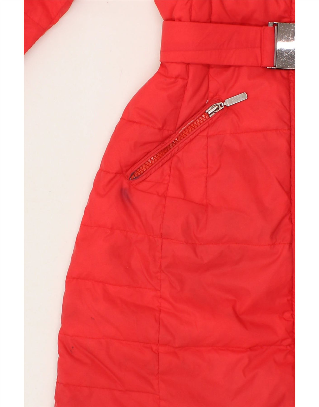 BENETTON Womens Hooded Padded Coat IT 40 Small Pink Nylon Vintage Benetton and Second-Hand Benetton from Messina Hembry 