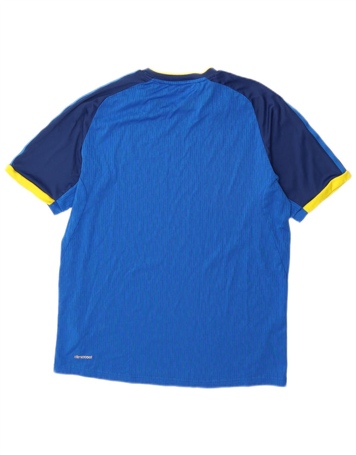 Ανδρικό T-Shirt Adidas Climacool Top Medium Blue Colourblock Πολυεστέρας