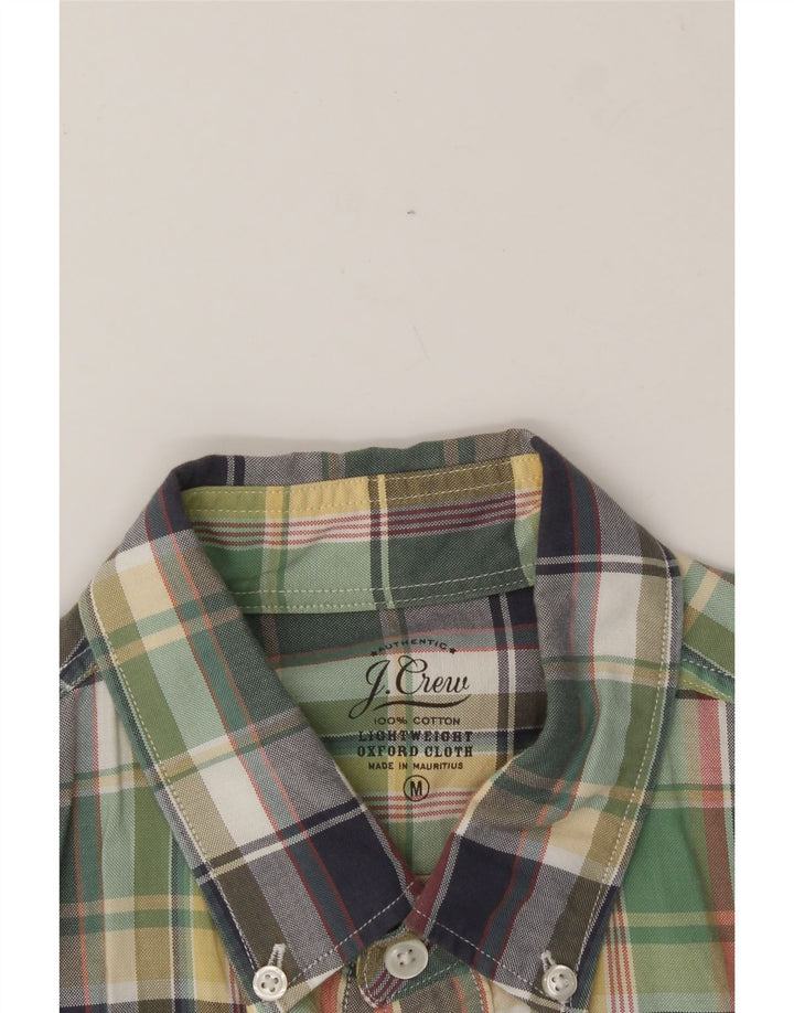 J. CREW Mens Short Sleeve Shirt Medium Green Check Cotton Vintage J. Crew and Second-Hand J. Crew from Messina Hembry 