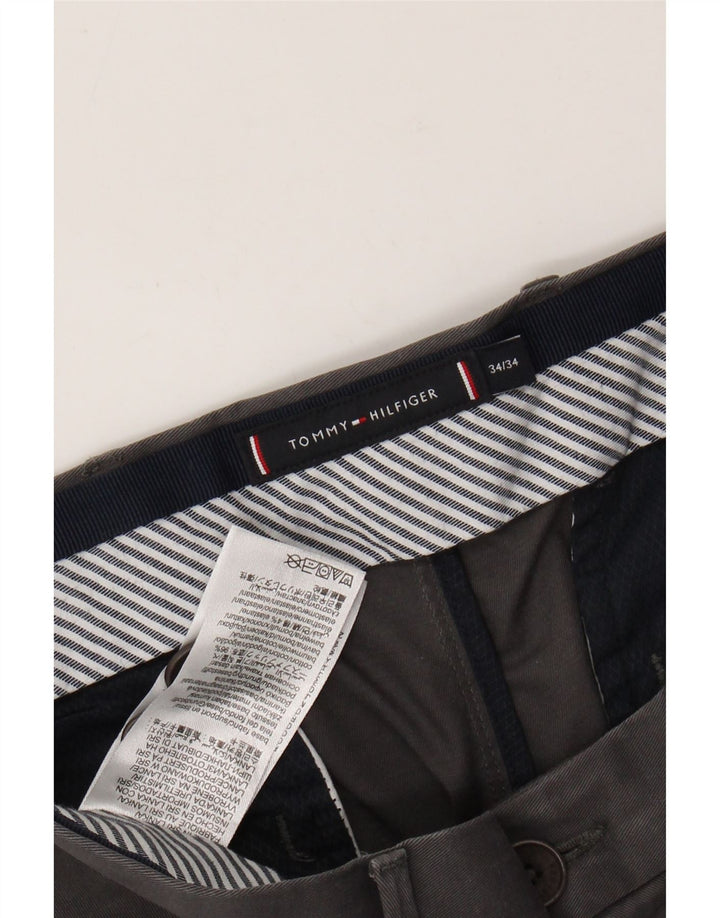 TOMMY HILFIGER Ανδρικό λεπτό παντελόνι Chino W34 L34 Γκρι βαμβακερό