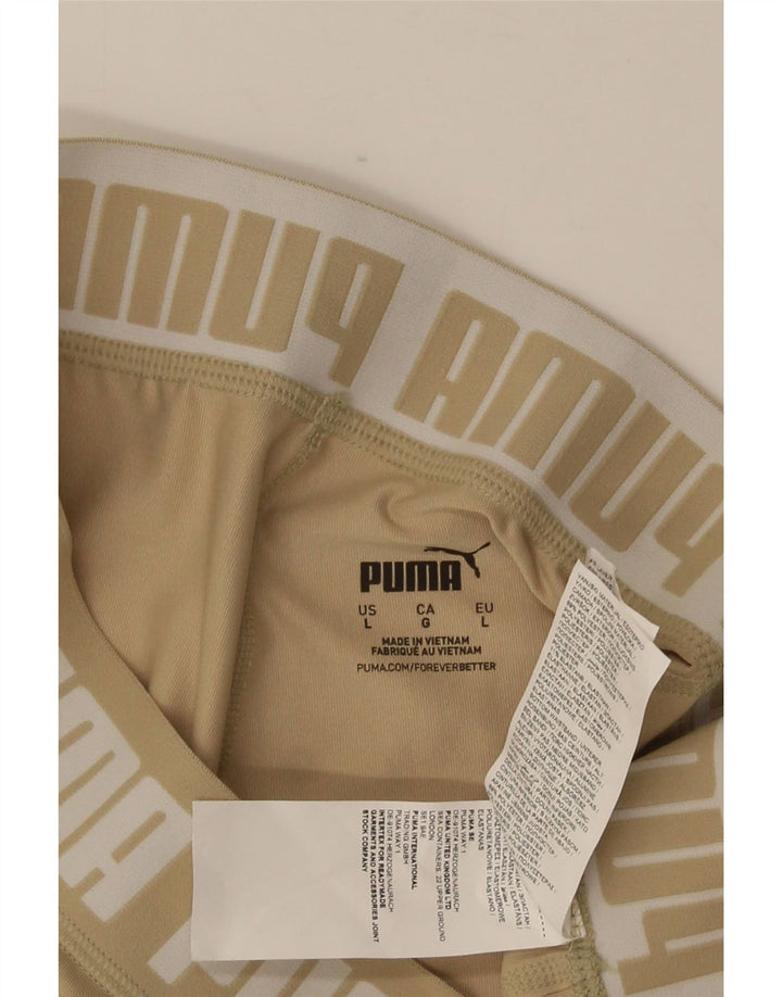 Γυναικείο γραφικό αθλητικό σορτς Puma UK 14 Μεγάλο μπεζ πολυεστέρα