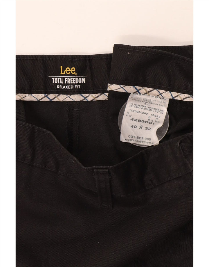 Ανδρικό παντελόνι Chino LEE Relaxed Fit W40 L32 Μαύρο βαμβακερό