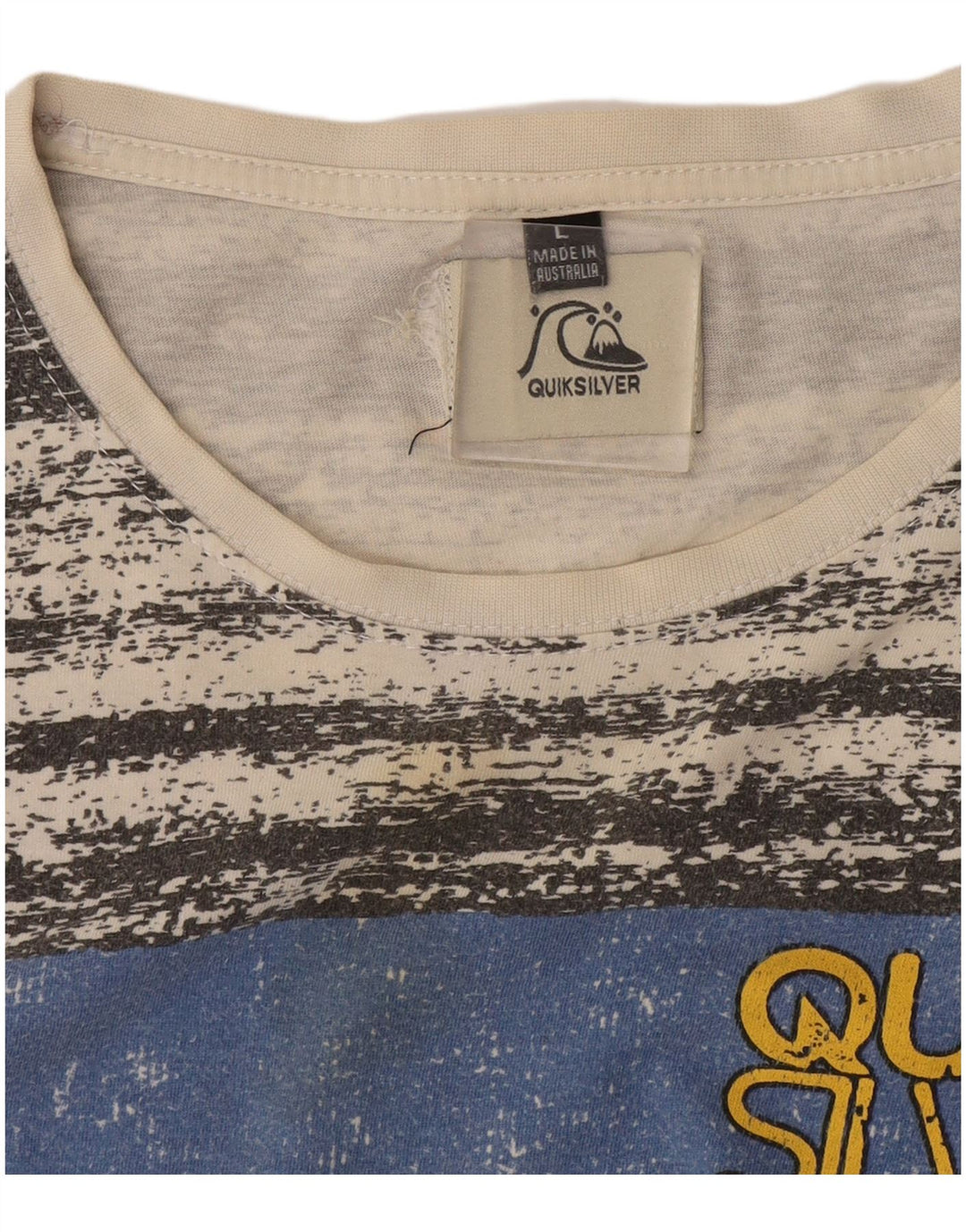 Ανδρικό γραφικό μπλουζάκι Quiksilver Top μεγάλο γκρι ριγέ