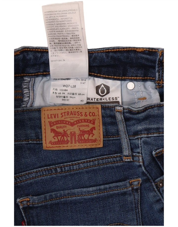 LEVI'S Womens 711 Distressed Skinny Jeans W27 L28 Blue Cotton