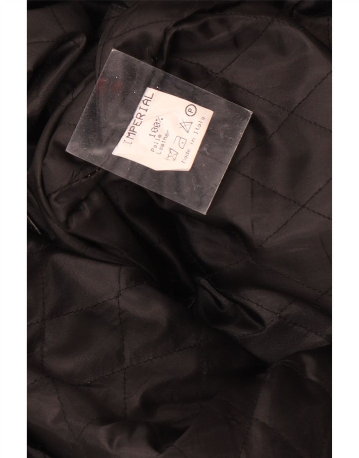 Vintage Ανδρικό Δερμάτινο Παλτό UK 40 Large Black Leather