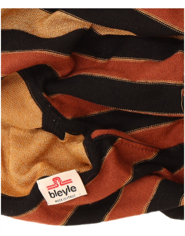 Γυναικείο πουλόβερ BLEYLE με ρολό λαιμόκοψη UK 12 μέτριο μαύρο ριγέ