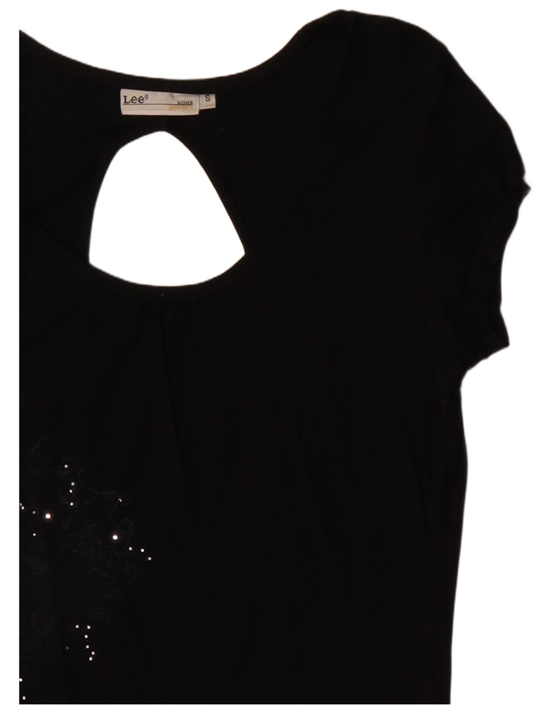 Γυναικεία γραφική μπλούζα LEE Top UK 8 Small Black Viscose