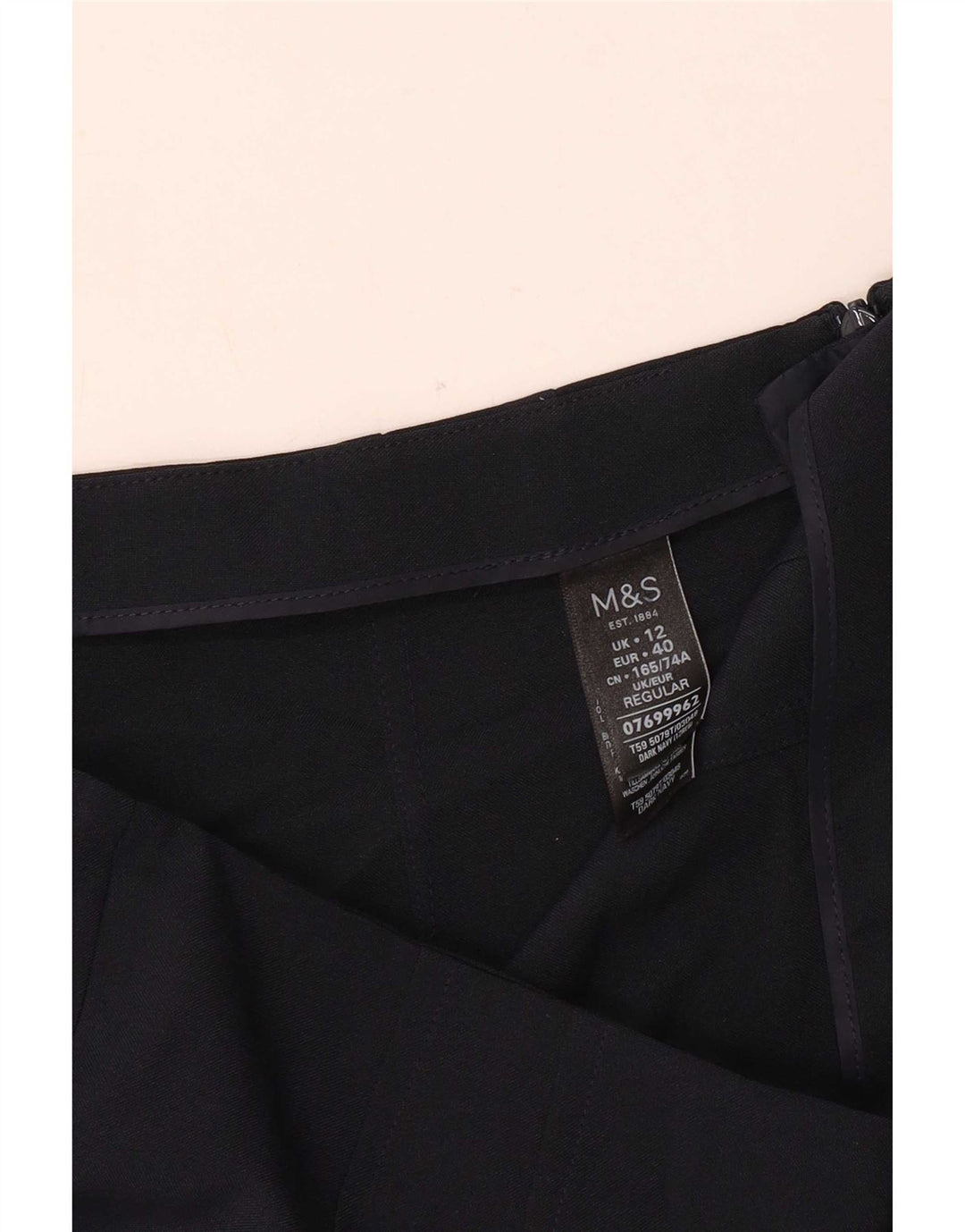 Marks & Spencer Γυναικείο Slim Suit Παντελόνι UK 12 Medium W30 L30 Navy Blue