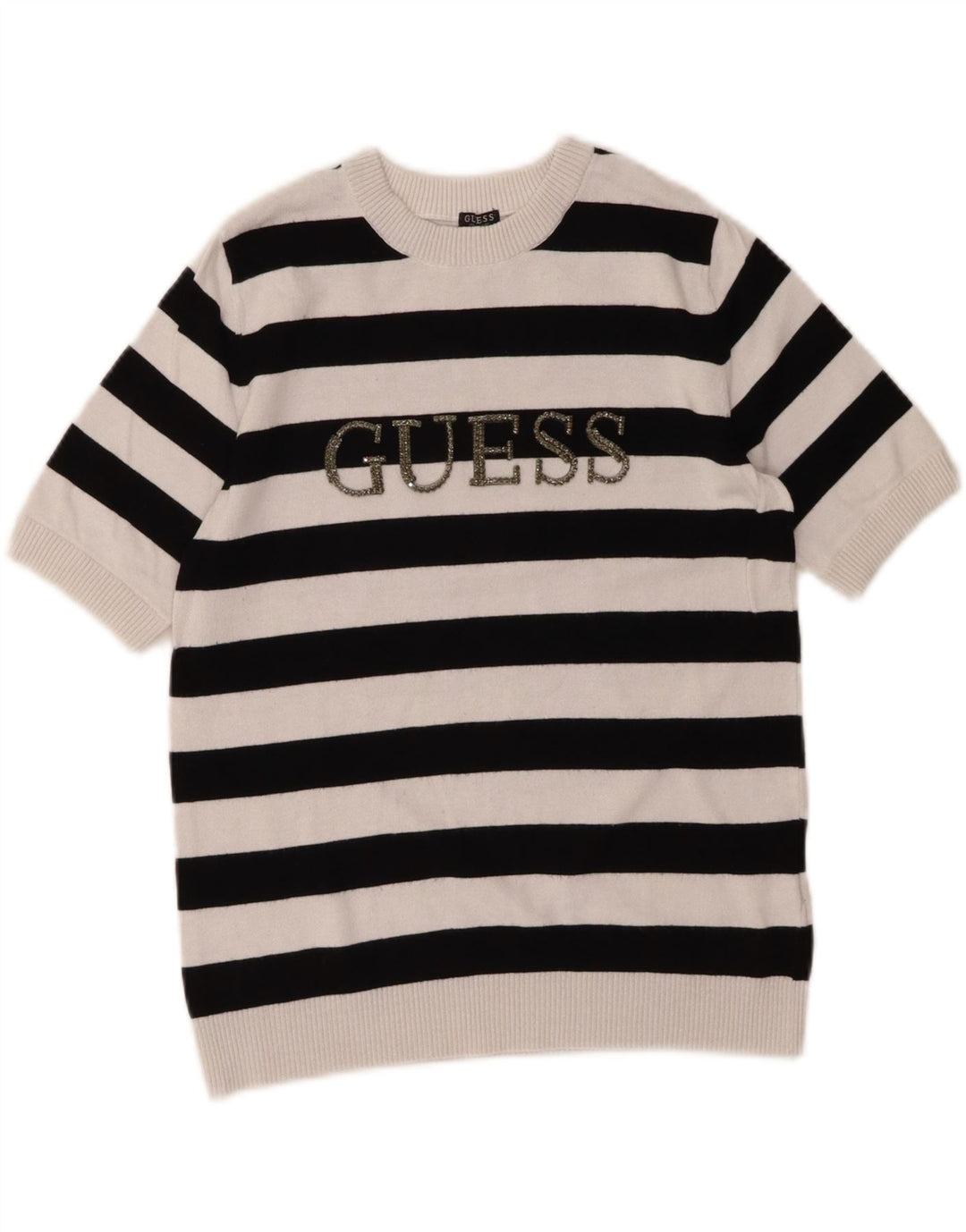 Γυναικείο πουλόβερ Guess Graphic Crew Neck Jumper UK 12 μεσαία λευκή βισκόζη